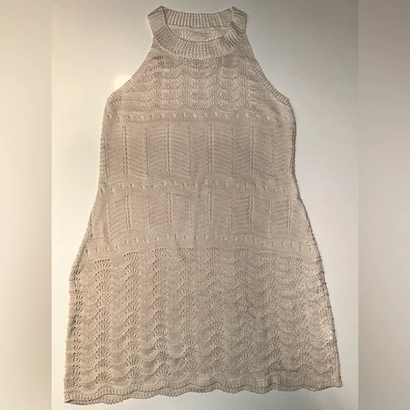 New Women's Solid Color Sleeveless Casual Holiday Hollow Out Embroidery dress - Picture 4 of 8